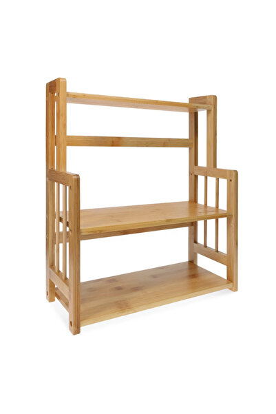 Navaris Spice rack, 3 adjustable shelves, 41.5x18x49.7 cm, kitchen, brown, ba...