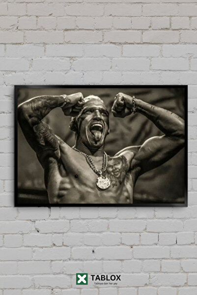 TABLOX Pictură decorativă MDF cu ramă alb-negru, Charles Oliveira UFC MMA Vic...