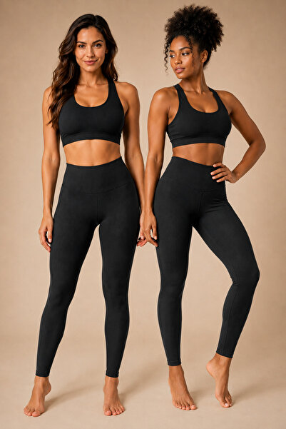 QKK Women's Ribbed Slim Fit |   Non-Embroidered Lycra 2-Piece Tights |   Very...