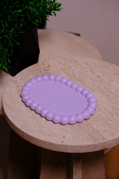 Gökkuşağı Sepeti Bubble Handmade Decorative Plate with Beaded Edges 3D Emboss...