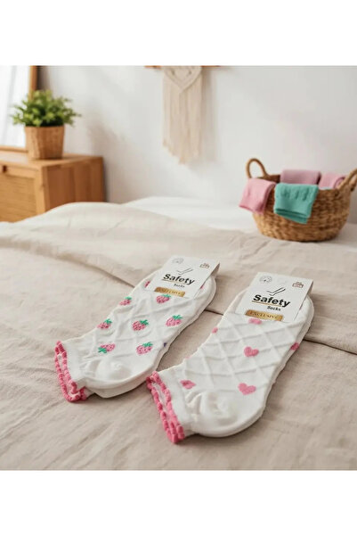 EfemİcGiyim Embroidered Patterned Strawberry Heart Polka Dot Booties Socks 12...