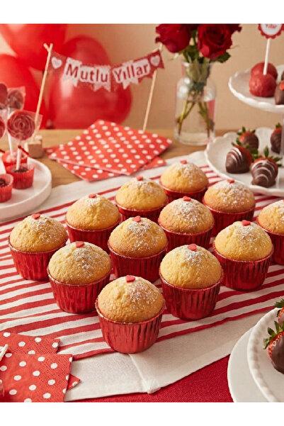 IVORY 12-Piece Muffin Cake Mold Metallic Organization Concept Cupcake Liner