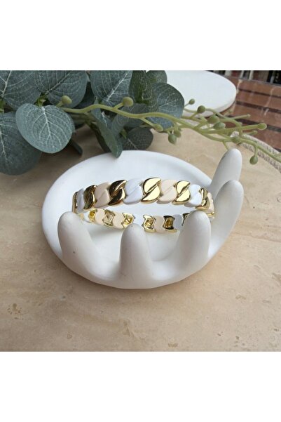 nesdesignn Colorful Gold Detailed S Detailed Rubber Bracelet