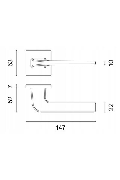 NO BRAND Mâner ENGER STILE NAKA ROZETA Q SLIM 7MM AUR SATINAT - auriu mat