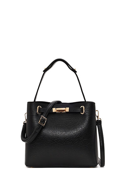 Derimod Women's Black Long Strap Classic Shoulder Bag Wb500010Sv