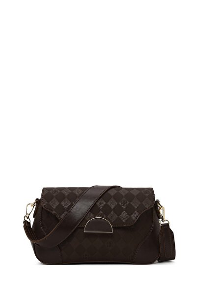 Derimod Women's Brown Printed Shoulder Bag Wb500006Sb