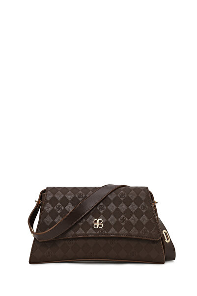 Derimod Women's Brown Printed Classic Shoulder Bag Wb500007Sb