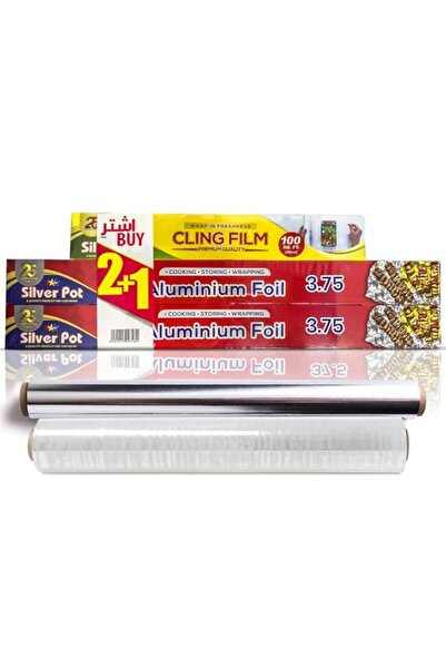 Generic Brand Silver Pot Heavy Duty Aluminium Foil Promo Pack – 2 Rolls (45 c...
