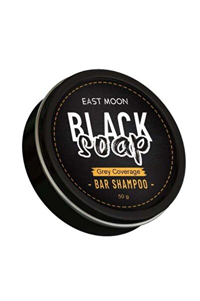 East moon Black Soap Grey Coverage Shampoo Bar 50g, Hair Darkening Bar with B...