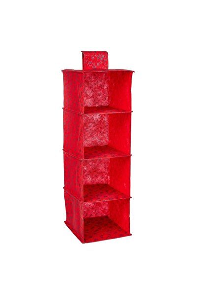 Generic KUBER INDUSTRIES Metalic Floral Print Non Woven Hanging 4 Shelves Fol...