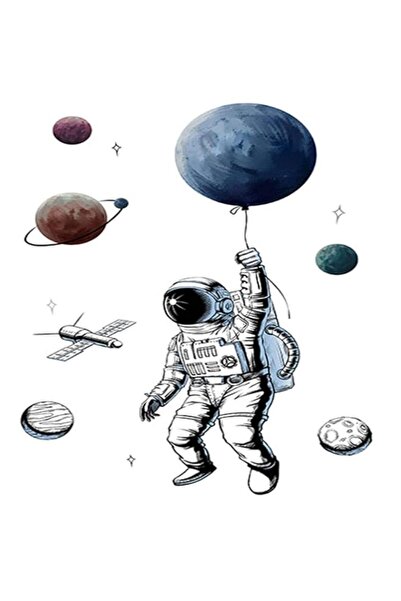Generic Brand Tazweeq Astronaut Wall Decals, Outer Space Decorative Wall Stic...