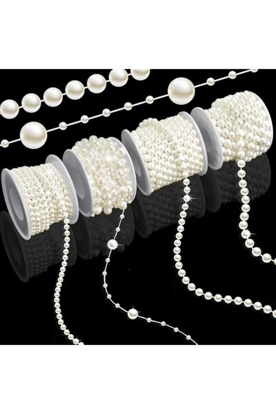 Generic 5 Rolls 145 Feet Pearls String Garland, Faux Pearl Beads Roll Strand ...