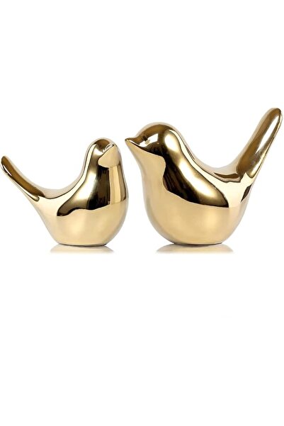 Generic Golden Ceramic Bird Figurines, 2 Pack Small Animal Statues Home Decor...
