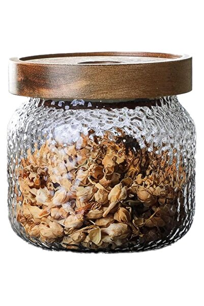 Generic Glass Storage Jar, Glass Jar with Bamboo Lid, Kitchen Containers Deco...