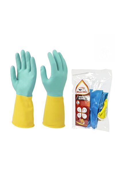 Generic 1 Pair Household Latex Gloves – Multi-Color Reusable Cleaning Gloves ...