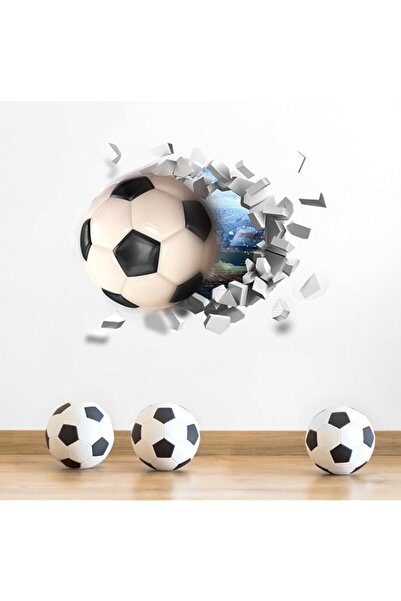 Generic Brand 3D Football Wall Sticker Set, 30 * 60cm 2 Sheets Soccer Decals ...