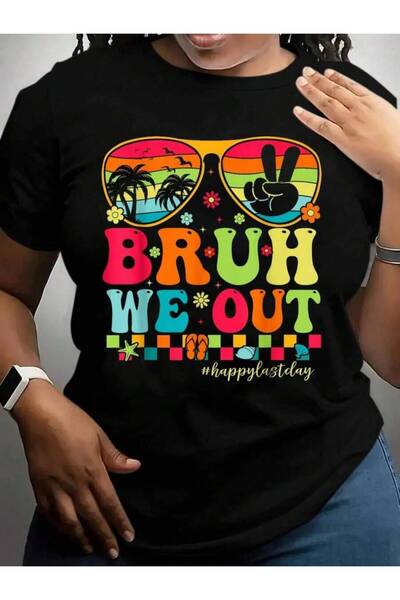 9JY Bruh We Out Teachers Happy Last Day Of Groovy Back To School Black Graphi...
