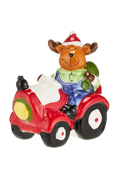 Generic Brand Harmony Xmas Ceramic Christmas Reindeer On The Tractor Decorati...