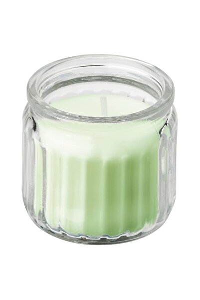 Generic Brand IKEA Loevskogslund Scented Candle In Glass Apple Light Green 5 ...