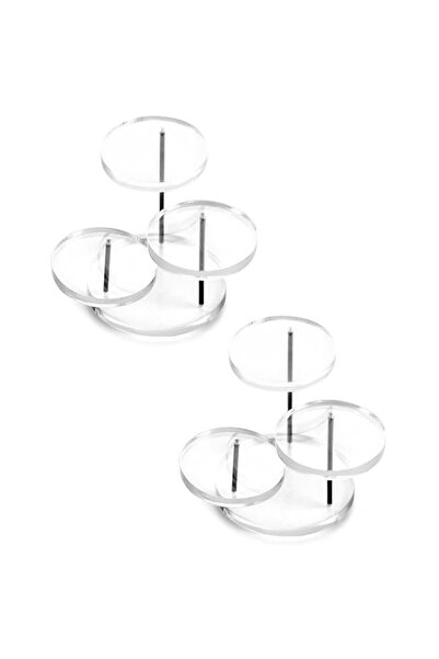 Generic QWORK® 3 Tier Mini Acrylic Display Stand, Round Clear Acrylic Riser f...