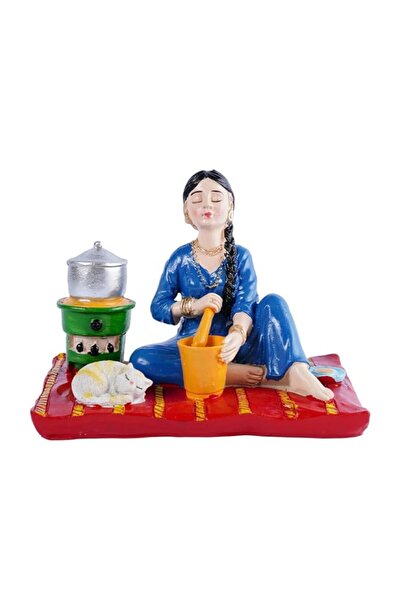 Generic Brand Moroccan Woman Cooking Figurine Folk Art Resin Decorative Statu...