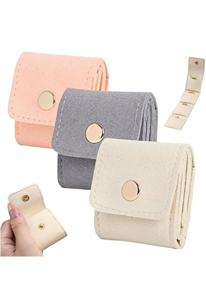Generic 3-Pack Microfiber Jewelry Roll Organizer, Foldable Travel Jewelry Sto...