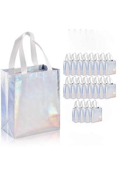 Generic Glossy Grocery Bags, Reusable Non-Woven Shopping Tote Bags with Handl...
