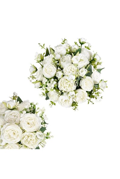 Generic Peonies Artificial Flowers, Small Silk Fake Bouquet For Home Decor An...