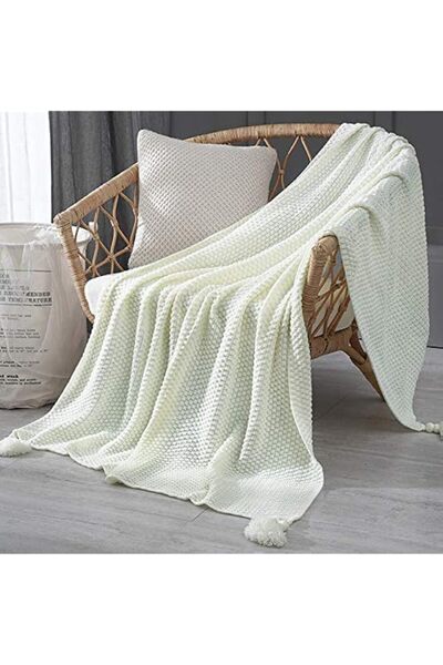 Generic Knitted Throw Blankets, Cozy Lightweight Decorative Throw, Warm Woven...