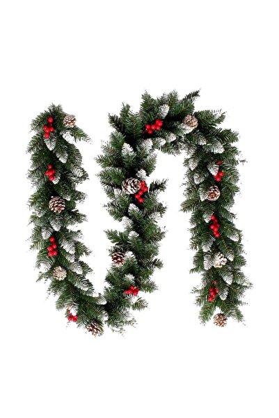 Generic Jaffiust Christmas Garland, 9-foot Spiked Faux Cedar Garland with Ber...