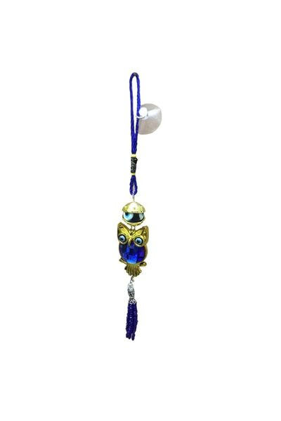 Generic Blue & Golden Owl Evil Eye Hanging: Home Entrance & Car Decoration - ...