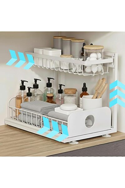 Generic 2 Tier Under Sink Organizer with Pull Out Sliding Shelf, Adjustable H...