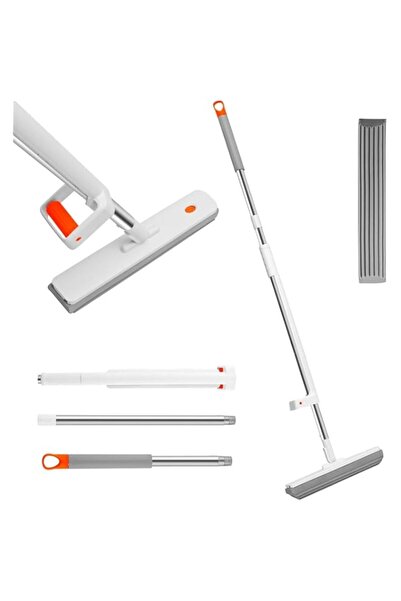 Generic Sponge Mop with Replacement Head, Hands-Free Self-Wringing Swab with ...