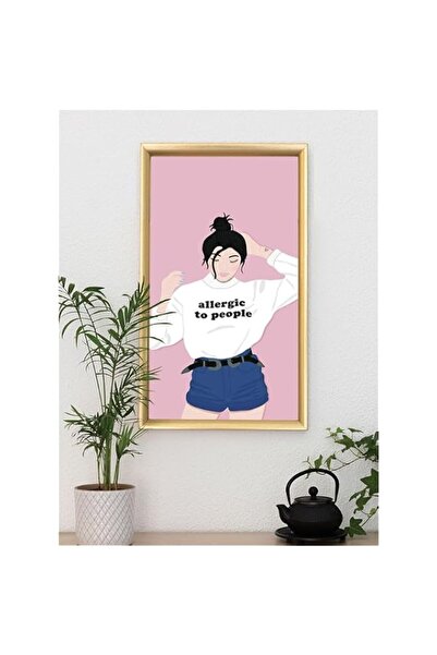 Generic Brand 'Allergic To People' Digitally Printed Wall Poster with Photo F...