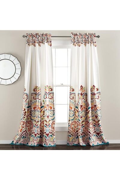 Generic Brand Lush Decor Clara Curtains Paisley Damask Print Bohemian Style R...