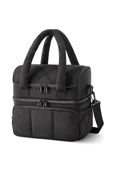 Generic Lunch Bag Women, Double Deck Insulated Lunch Box, Quilted Puffer Lunc...