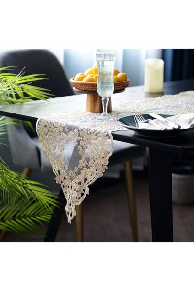 Generic SUTAVIA Lace Patio Table Runner Embroidered Dresser Scarf, Classic Re...