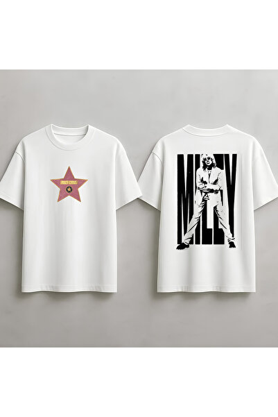 MAGORS Μπλουζάκι Miley Cyrus με στάμπα, unisex, oversized κοπή, 100% βαμβακερ...