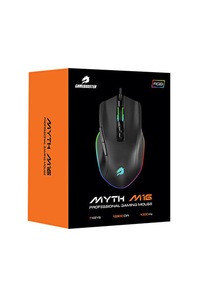 GAMEBOOSTER M16 Myth RGB Aydınlatmalı Siyah Profesyonel Gaming Mouse