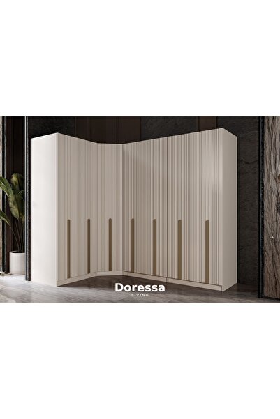 Doressa Living Noyer 7 Kapılı Köşe Gardırop
