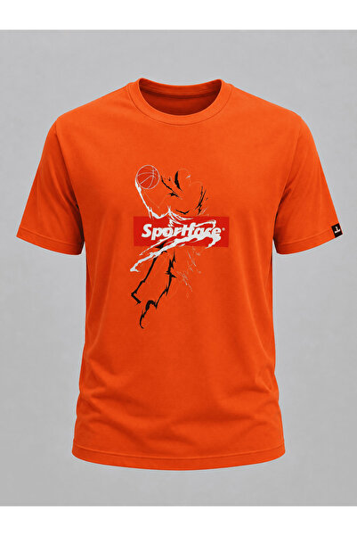 Sportface Sf-0007-5 Basketball Patterned Oversize Men's T-Shirt – Short Sleev...