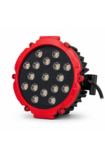 benystore 17 LED 51W Yuvarlak Off-Road LED Çalışma Lambası Kırmızı – Güçlü Ay...