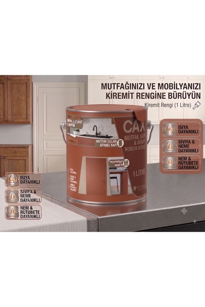 caxcolors CAX Mutfak Dolabı ve Panel Kapı Boyası 1 Lt - Isıya Neme Dayanıklı ...