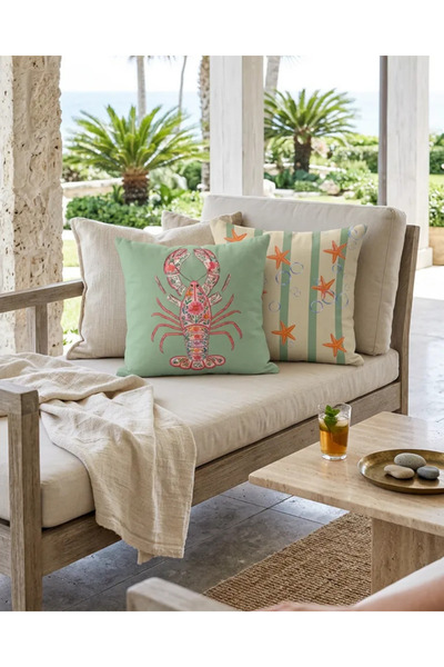 white rabbit home Marine Temalı 2'li Kırlent Kılıfı