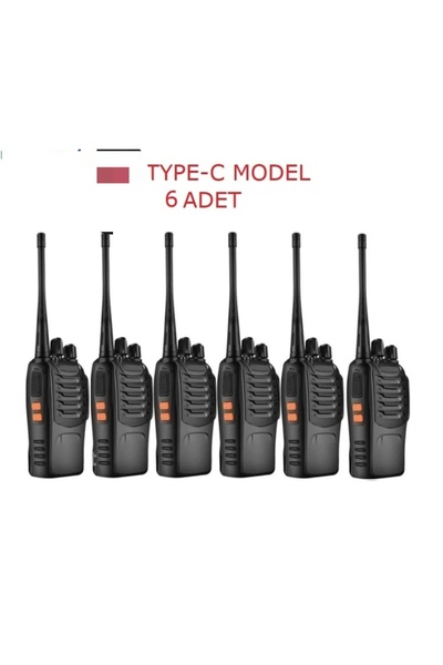 ErginGroup 6 Adet GLR BF-888S Taşınabilir Kulaklıklı Çift Yönlü El Telsiz İnt...