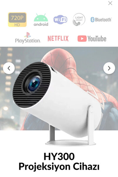 KALİTESENİNLE HY300 Pro+ Projeksiyon Cihazı Taşınabilir Android Sistemli Wifi...