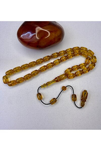 İskenderun Tesbihcilik Fire Amber Prayer Beads with Average 7/11 mm Size Syst...