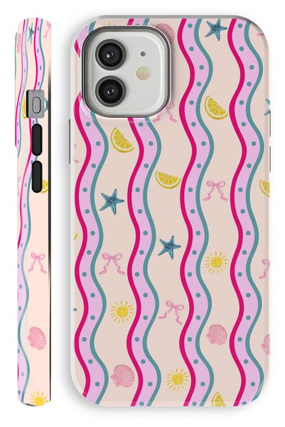 WANNA PROTECT (Magsafe) iPhone 12 Pro Pink Wave Double Layer Glossy Protect P...