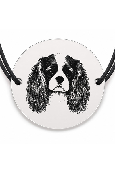 Simoshop Brățară argint 925 cu bănuț gravat portret de Cavalier King Charles ...