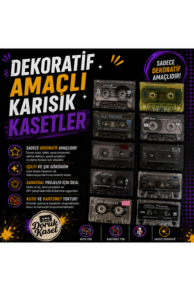 CD 10 Adet dekoratif amaçlı eski kaset